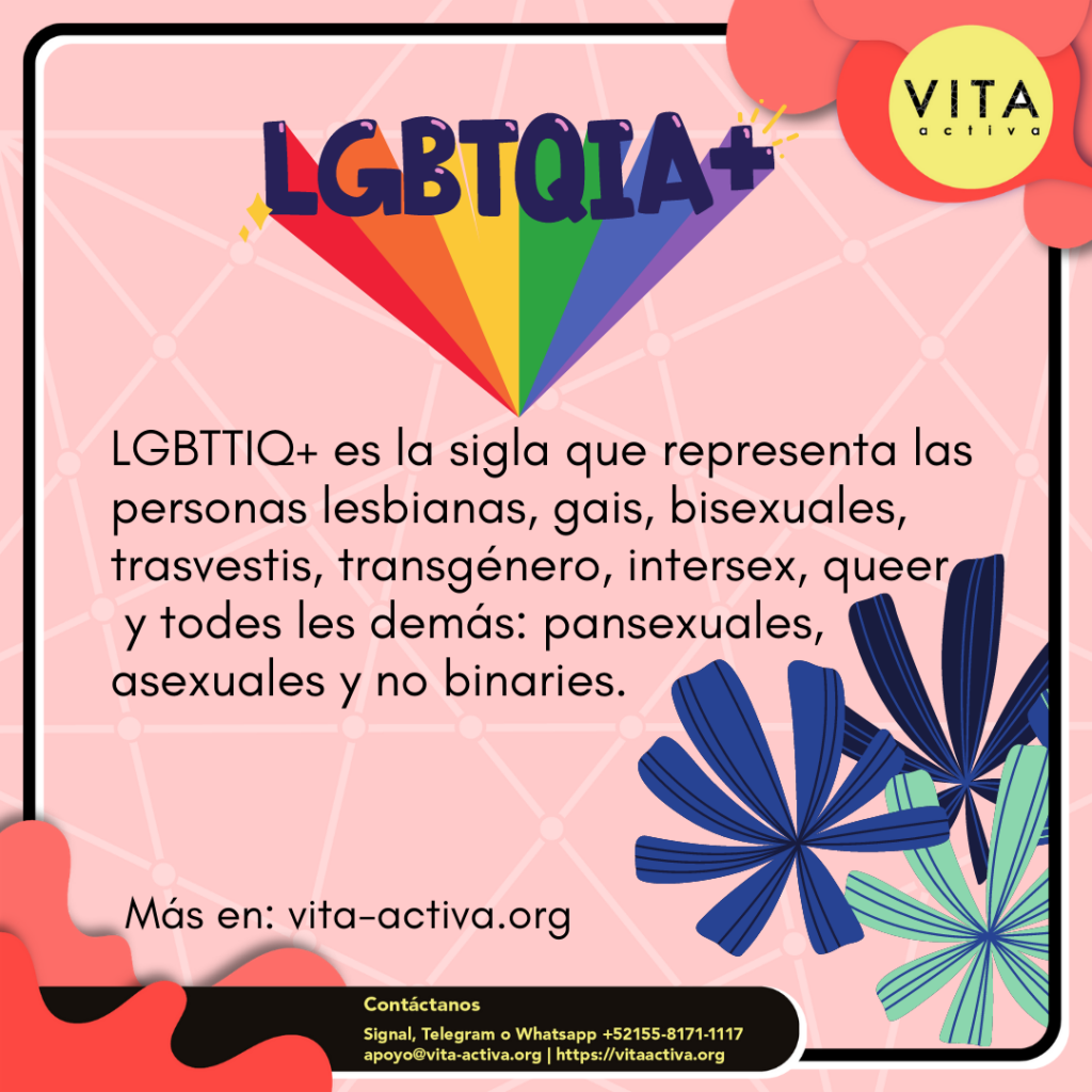 LGBTTIQ+ es la sigla que representa a las personas lesbianas, gais, bisexuales, trasvestis, transgénero, intersex, queer, asexuales y todes les demás, pansexuales y no binaries